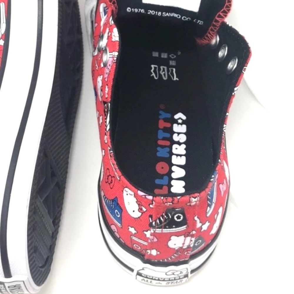 Converse & Hello Kitty 363914F Ctas OX 14F Fiery Red Kids Size Low Top Sneakers - Picture 7 of 8
